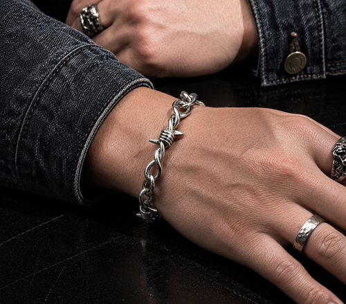 Barbed Wire Punk Chain Bracelet