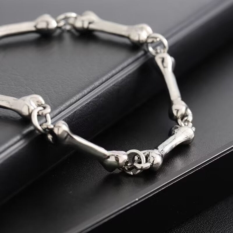 Bone string bracelet men's trend, high-end sense of versatile, hip-hop accessories, women's 2024 new simple niche personality jewelry