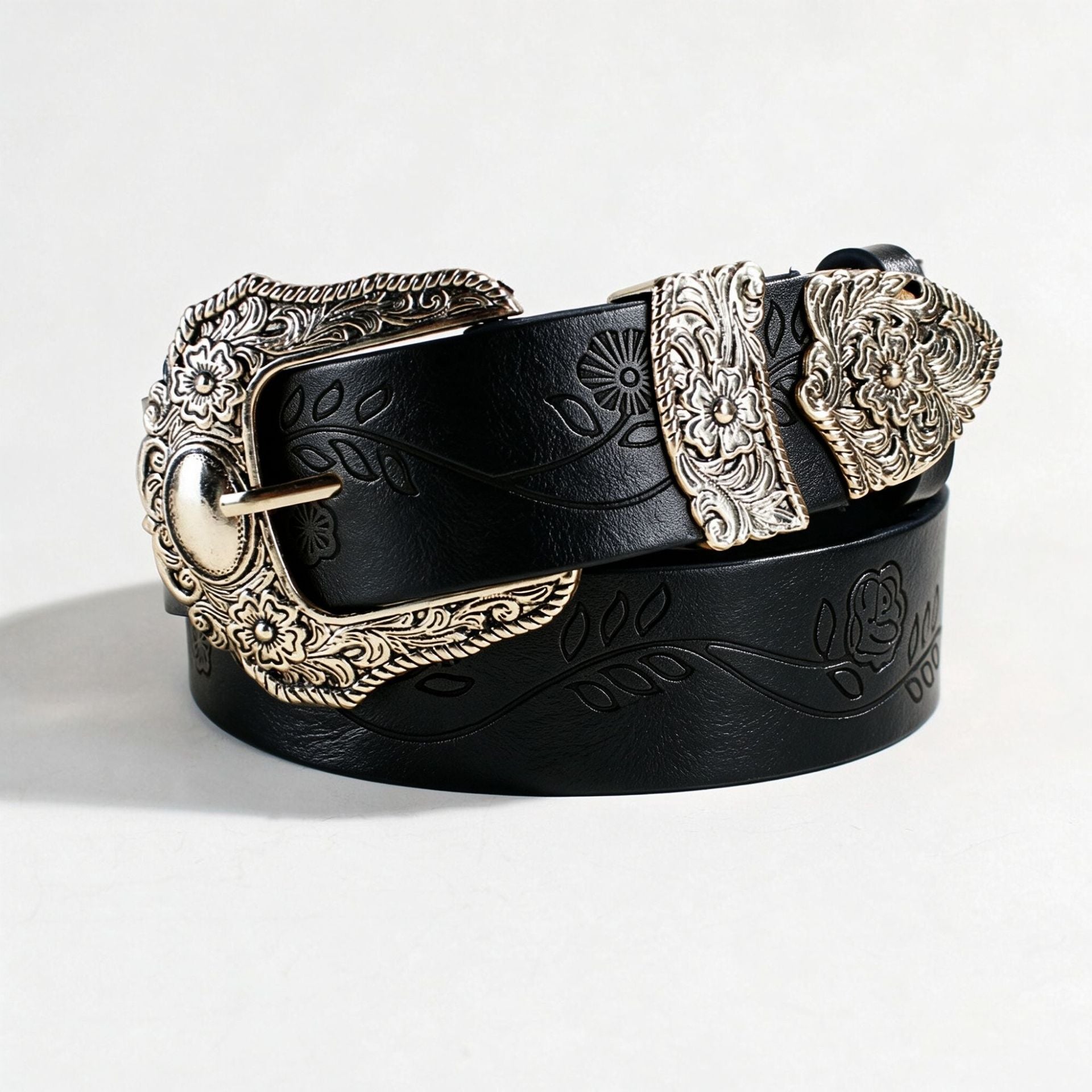 New leaf print lucky sketch vintage carved niche design belt versatile jeans dress strap