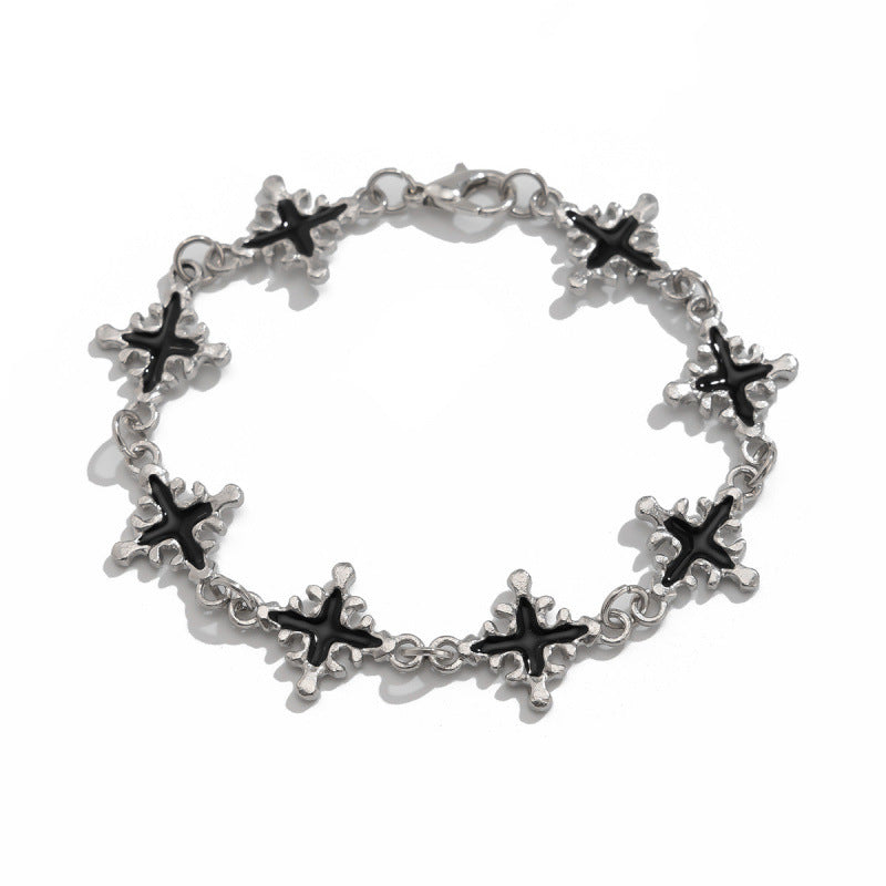 Black Starburst Charm Bracelet