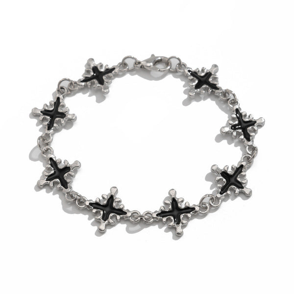Black Starburst Charm Bracelet