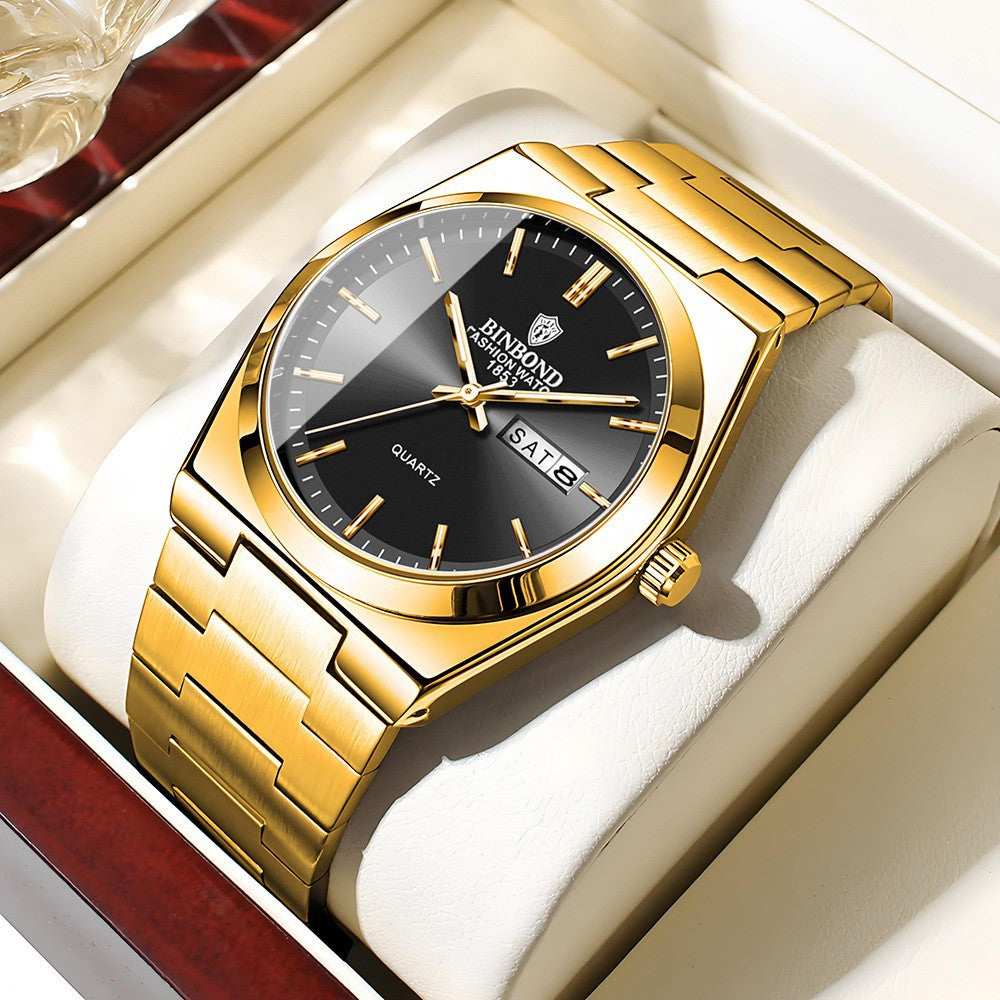 Sleek Dual Calendar Quartz Watch (11 variants)