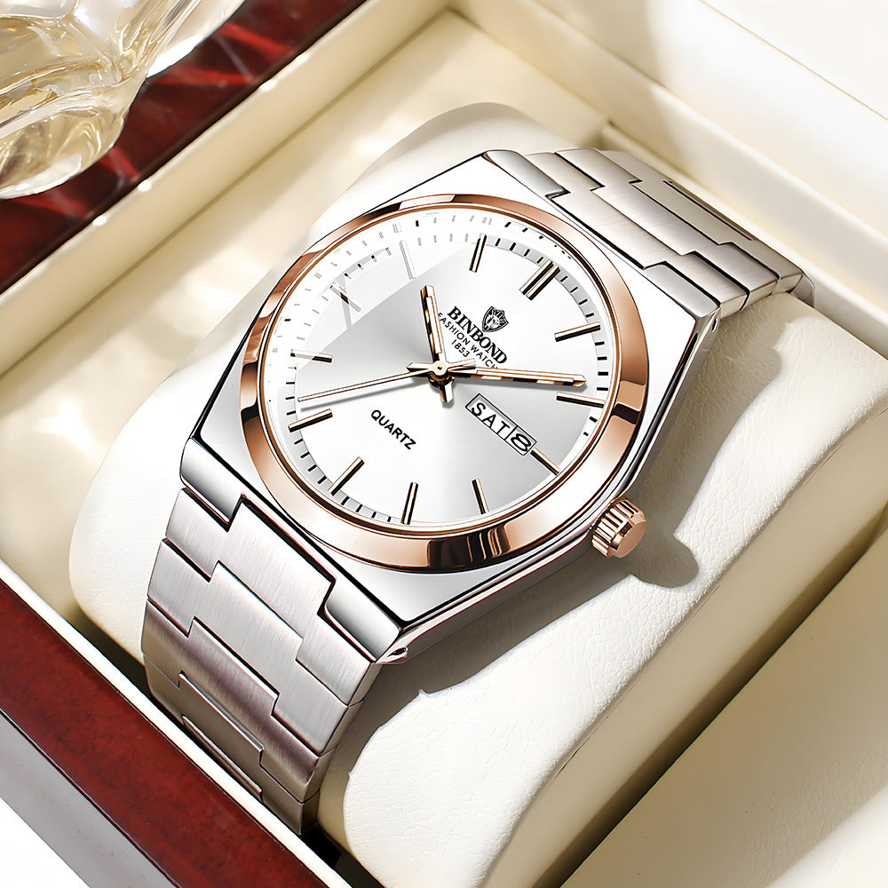 Sleek Dual Calendar Quartz Watch (11 variants)