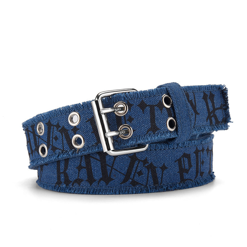 Vintage Washed Canvas Double-Grommet Belt (5 Colors)