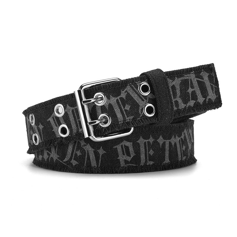 Vintage Washed Canvas Double-Grommet Belt (5 Colors)