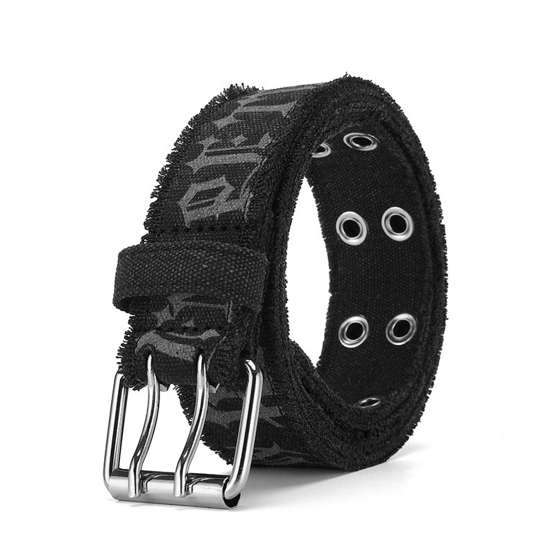 Vintage Washed Canvas Double-Grommet Belt (5 Colors)