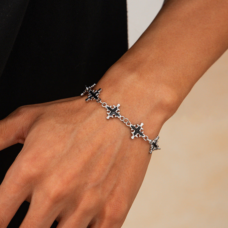 Black Starburst Charm Bracelet