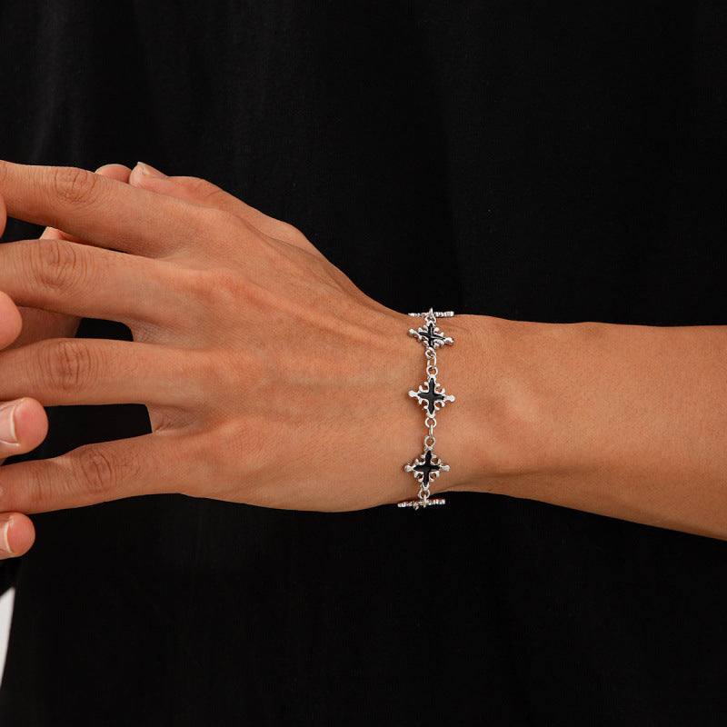 Black Starburst Charm Bracelet