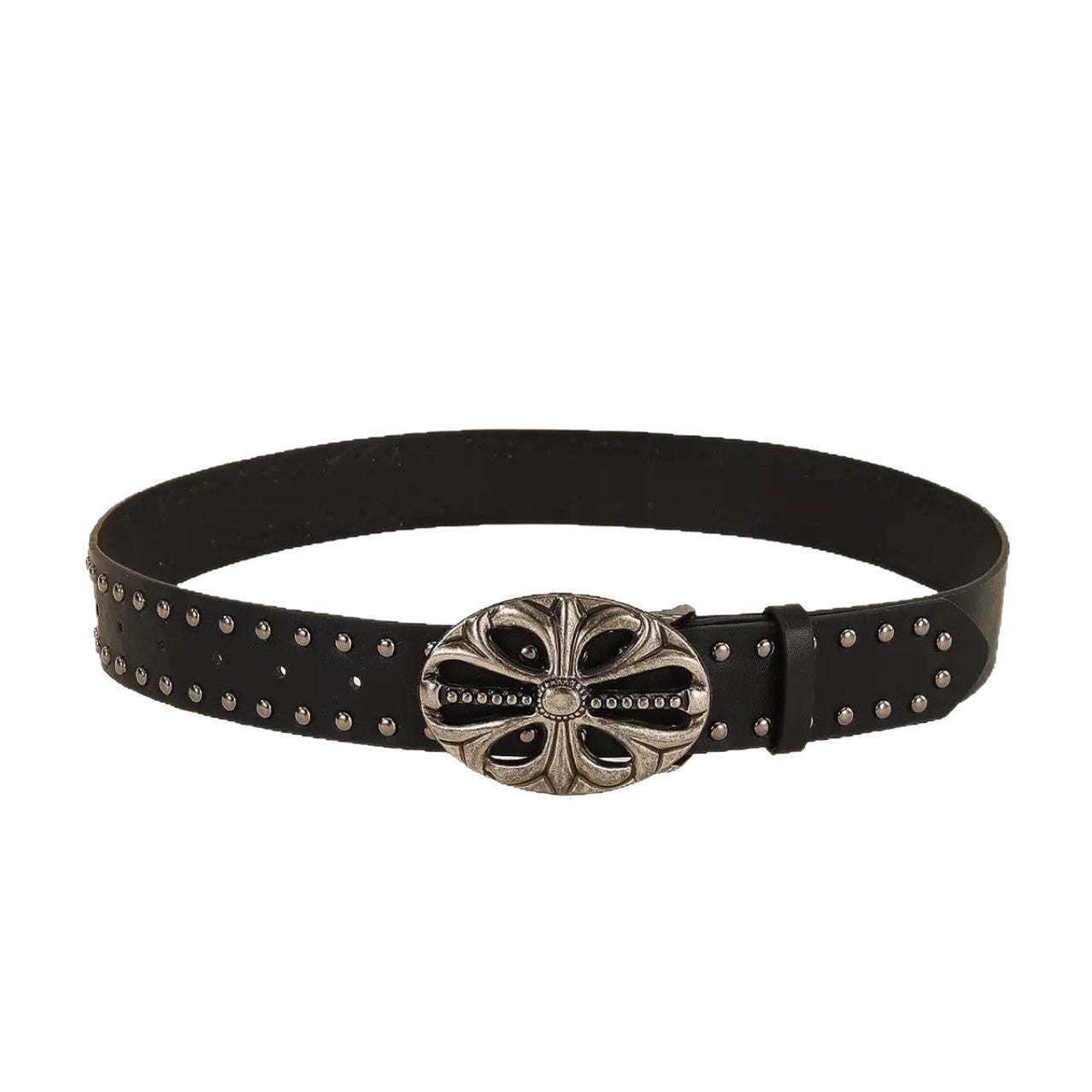 New Trendy Belt Fashion Personality Willow Nail Youth Belt Punk Snap Buckle Casual Pants Belt Spot Wholesale