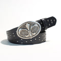 Fleur-de-Lis Studded Leather Belt