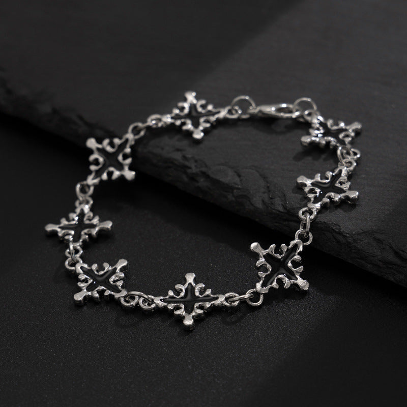 Black Starburst Charm Bracelet