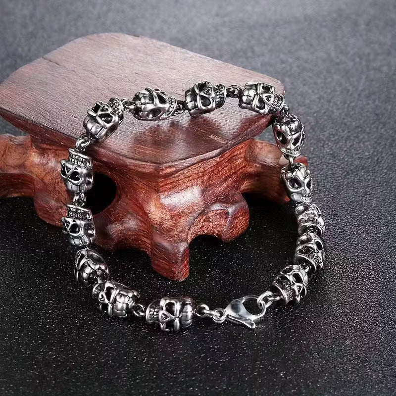 Vintage Skull Link Heavyweight Bracelet