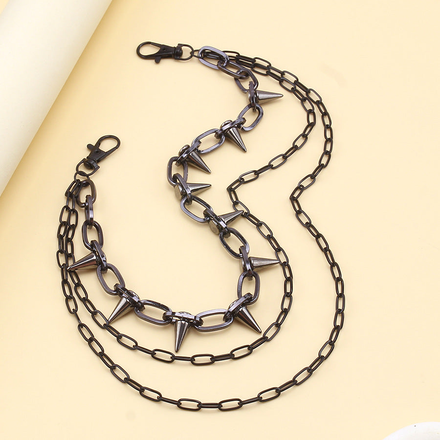 Grunge Spiked Multi-Layer Belt Chain