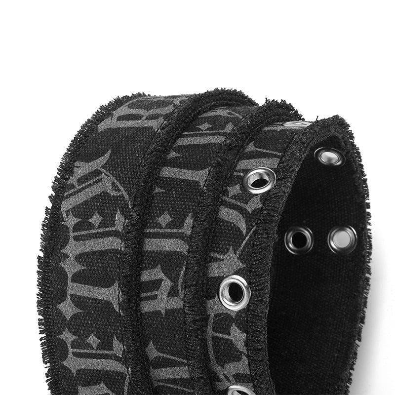 Vintage Washed Canvas Double-Grommet Belt (5 Colors)