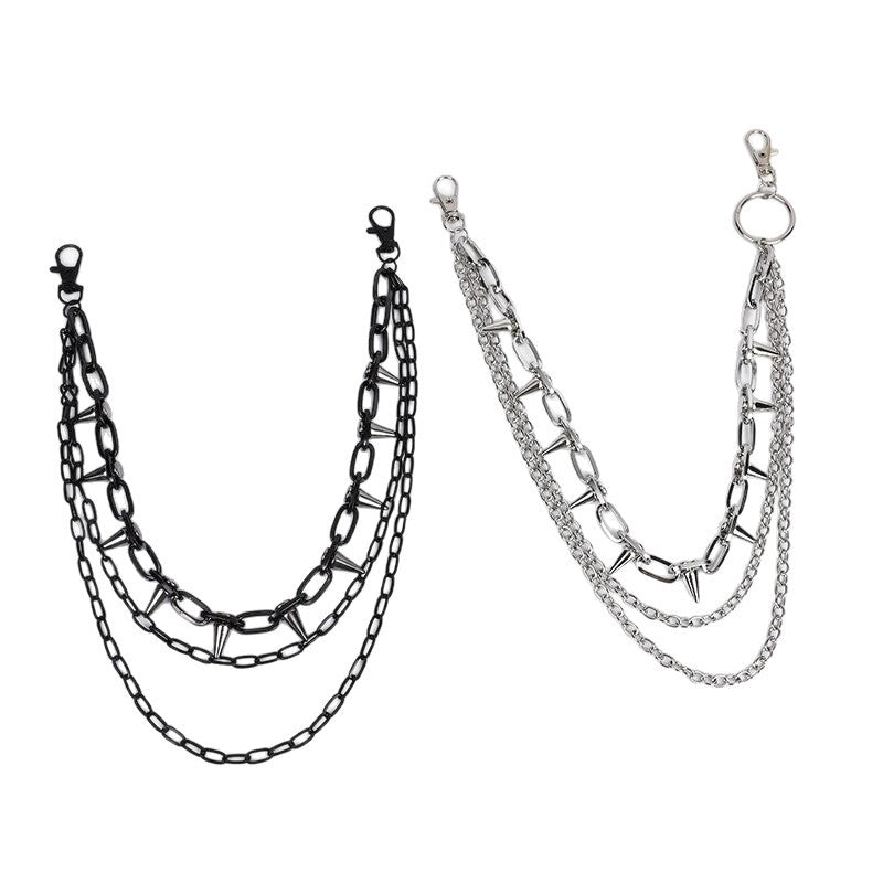 Grunge Spiked Multi-Layer Belt Chain