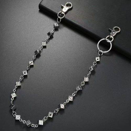 European and American new metal dice chain pants chain, high-end hip-hop trendy dark punk style pants chain for men and women