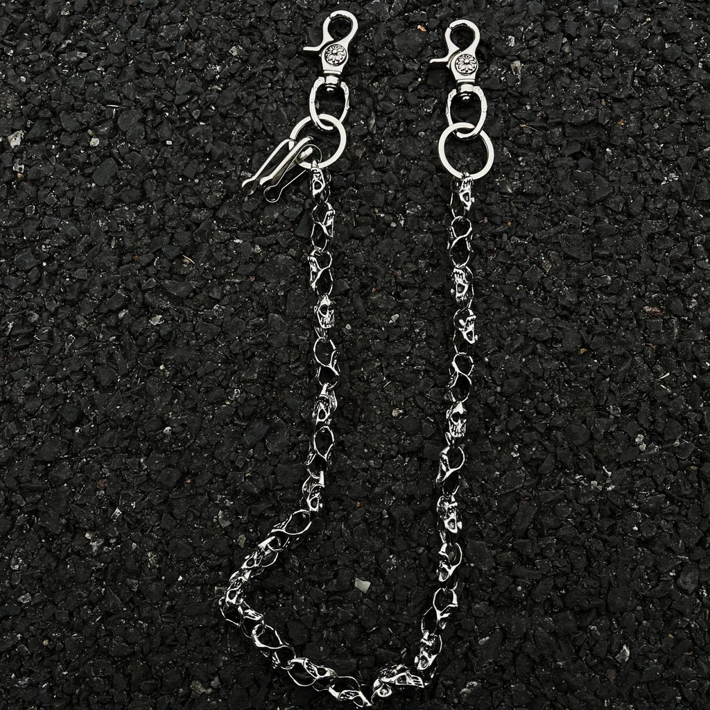 Gothic Skull Double-Layer Belt Chain