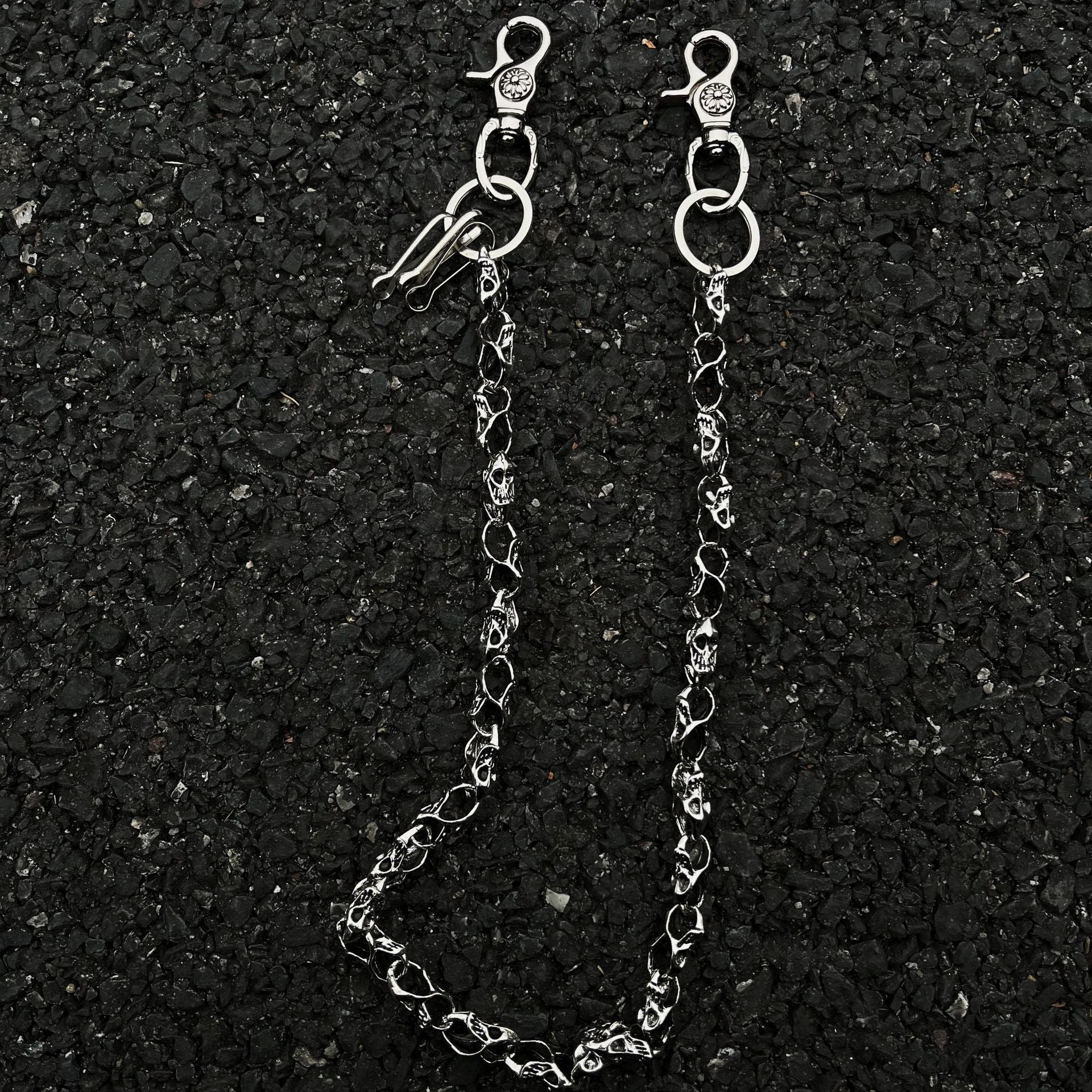 Gothic Skull Double-Layer Belt Chain