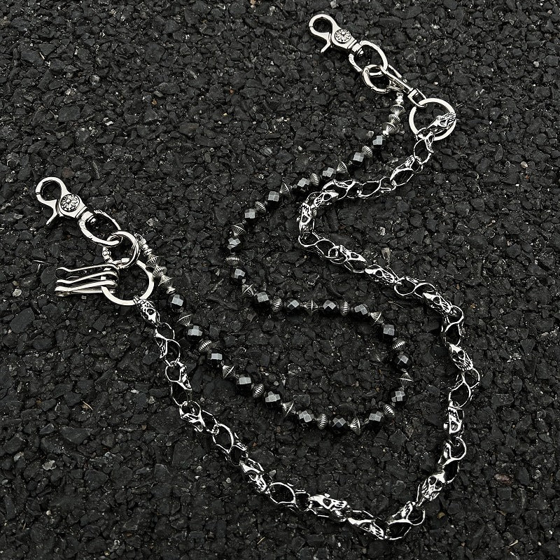 Gothic Skull Double-Layer Belt Chain