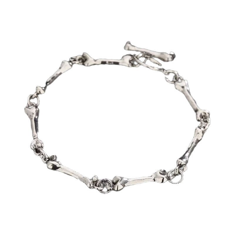 Bone string bracelet men's trend, high-end sense of versatile, hip-hop accessories, women's 2024 new simple niche personality jewelry