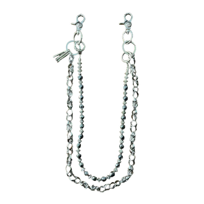 Gothic Skull Double-Layer Belt Chain