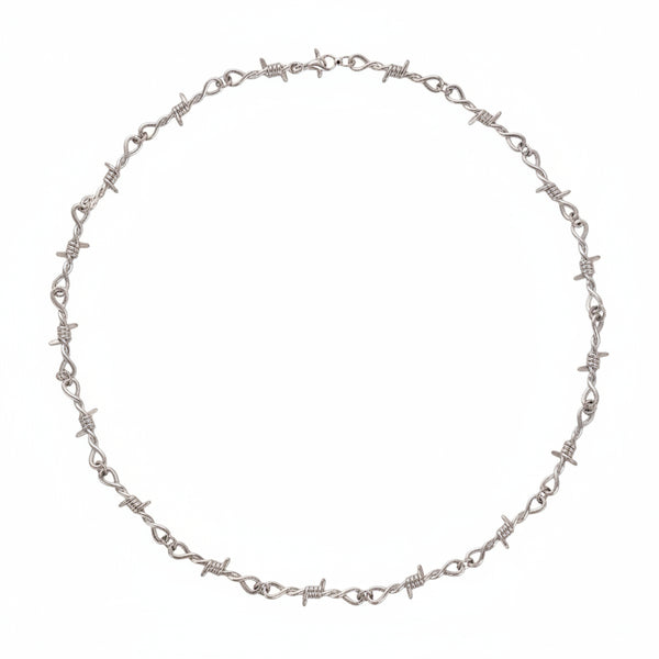 Barbed Wire Punk Chain Necklace